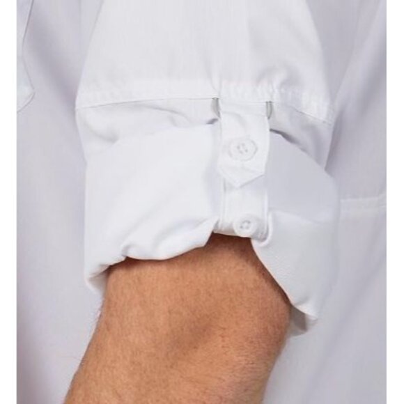 Habit Crayfish Creek Size Small UPF 40 Bright White Men's Button Up Shirt NWT Ri - Picture 10 of 14